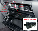 Glove box lamp removal