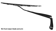 Front wiper arm and blade